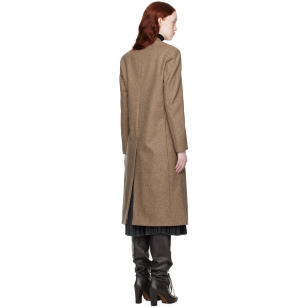  리메인 비르게르 크리스텐센 REMAIN Birger Christensen Tan Semi Fitted Coat 232985F059006