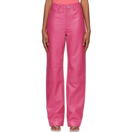 리메인 비르게르 크리스텐센 REMAIN Birger Christensen Pink Lynn Leather Pants 222985F084006