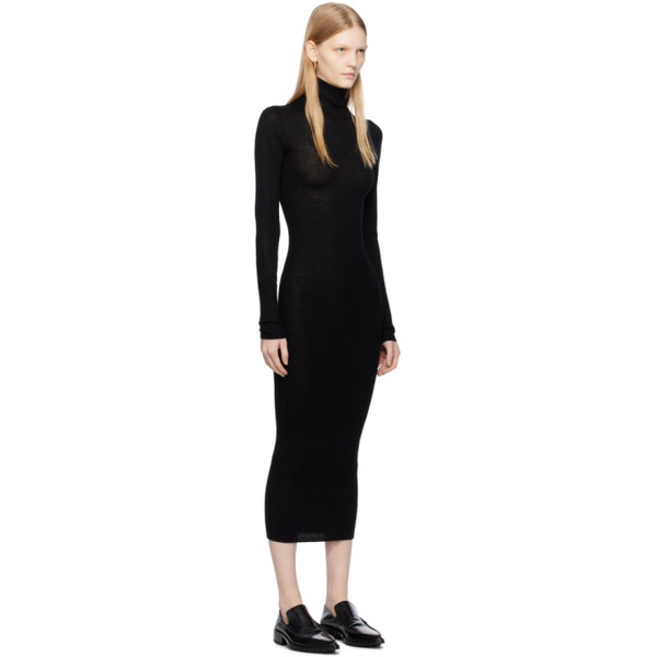  리메인 비르게르 크리스텐센 REMAIN Birger Christensen Black Sheer Maxi Dress 232985F055001