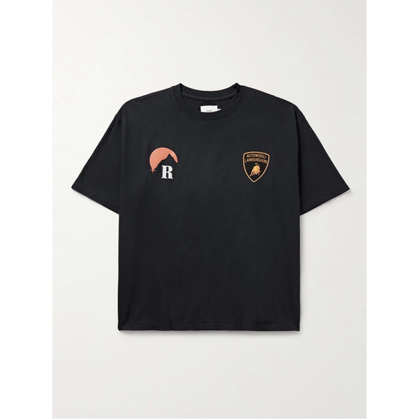  루드 RHUDE + Automobili Lamborghini Moonlight Logo-Print Cotton-Jersey T-Shirt 1647597323585936