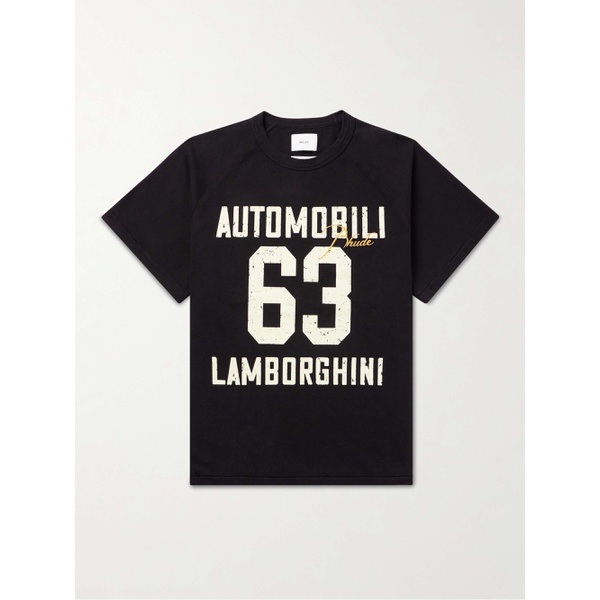  루드 RHUDE + Lamborghini Logo-Embroidered Printed Cotton-Jersey T-Shirt 1647597323585941