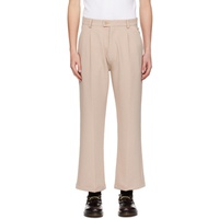 RICE NINE TEN Beige Bootcut Trousers 241223M191002