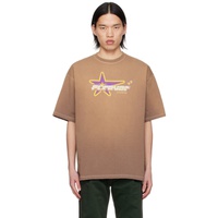 RICE NINE TEN Brown Gradation T-Shirt 241223M213003