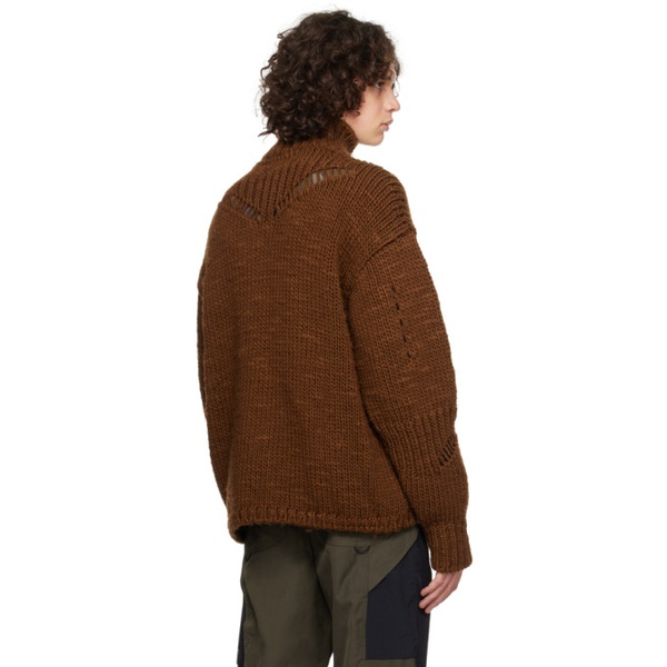  로아 ROA Brown Zip Sweater 232204M202000