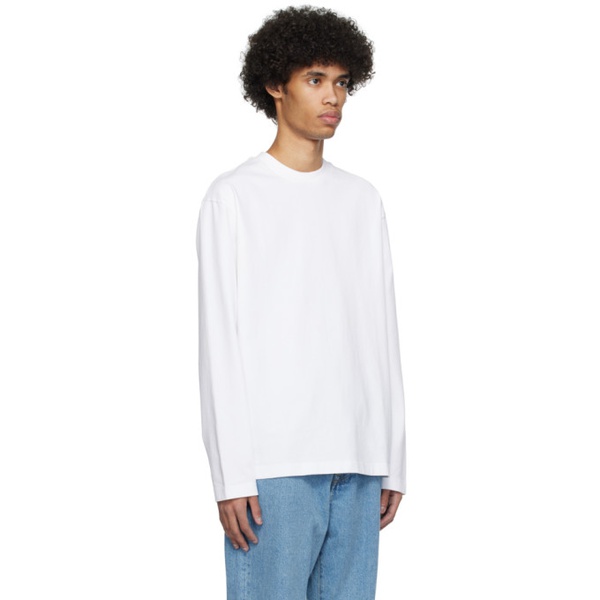  ROEhe White Oversized Long Sleeve T-Shirt 241144M213009