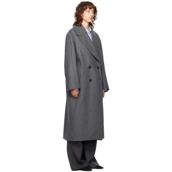  ROEhe Gray Double-Breasted Coat 232144F059014