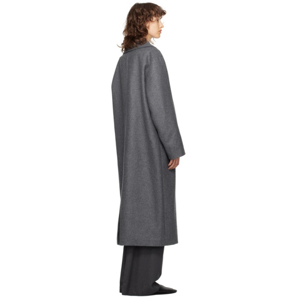  ROEhe Gray Double-Breasted Coat 232144F059014