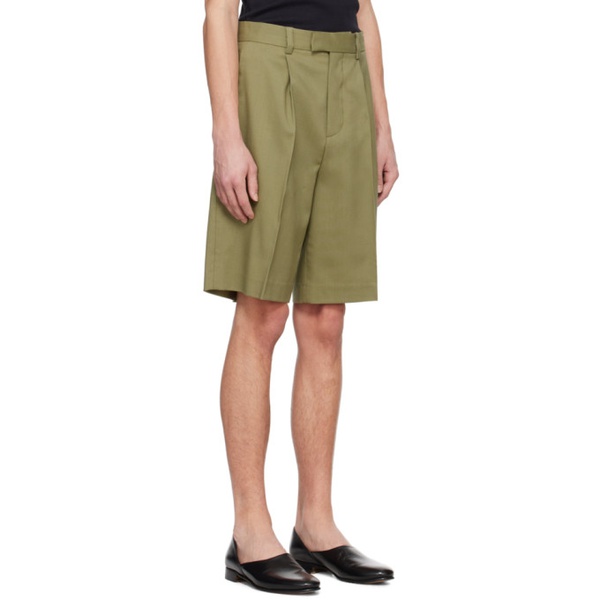  ROEhe Green Pleated Shorts 241144M193000