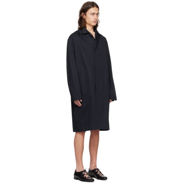  ROEhe Black Notched Lapel Trench Coat 241144M184000