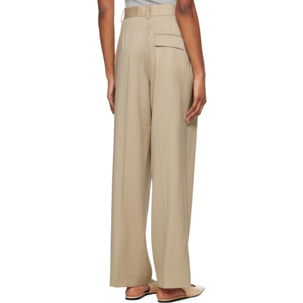  ROEhe Beige Pleated Trousers 241144F087035