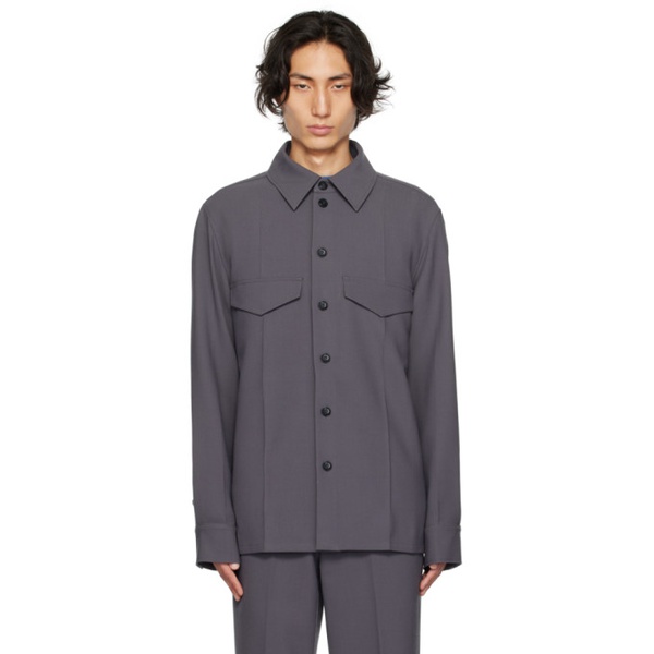  ROEhe Gray Pressed Pleat Shirt 232144M192007