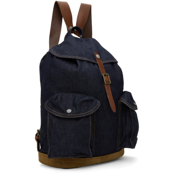  RRL Indigo Denim Rucksack Backpack 241435M166000