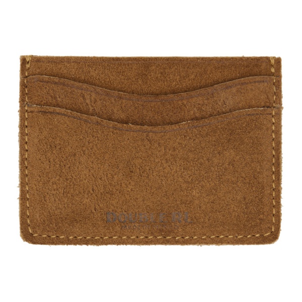  RRL Tan Roughout Suede Card Holder 241435M163001