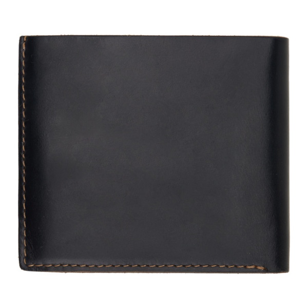  RRL Black Leather Billfold Wallet 241435M164000