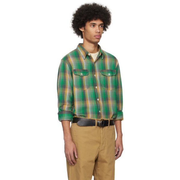  RRL Green & Yellow Plaid Shirt 241435M192032