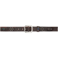 RRL Brown Studded Leather Belt 241435M131007