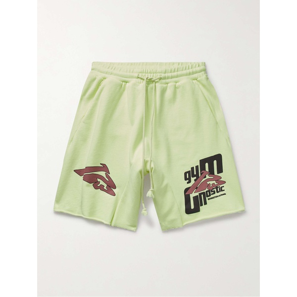  RRR123 Fasting for Faster Straight-Leg Printed Cotton-Jersey Drawstring Shorts 1647597327289729