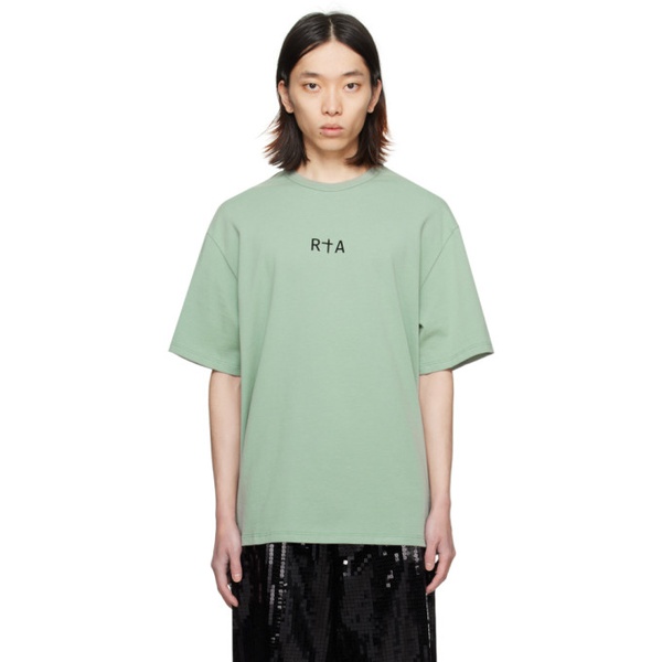  RTA Green Flocked T-Shirt 241702M213003