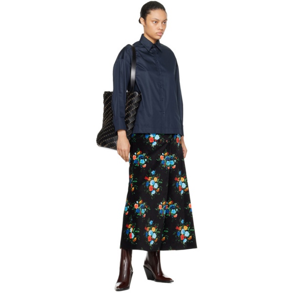  Rabanne Black Floral Maxi Skirt 232605F093002