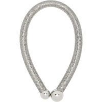 Rabanne Silver Pixel Chain Necklace 241605F023007