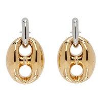 Rabanne Silver & Gold Eight Chunky Earrings 241605F022006