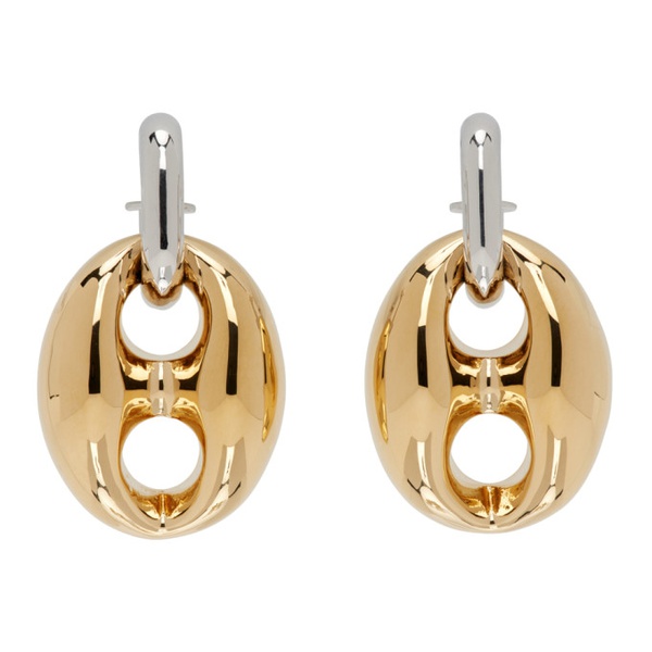  Rabanne Silver & Gold Eight Chunky Earrings 241605F022006