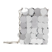 Rabanne Silver Sparkle Discs Mini Bag 241605F048012