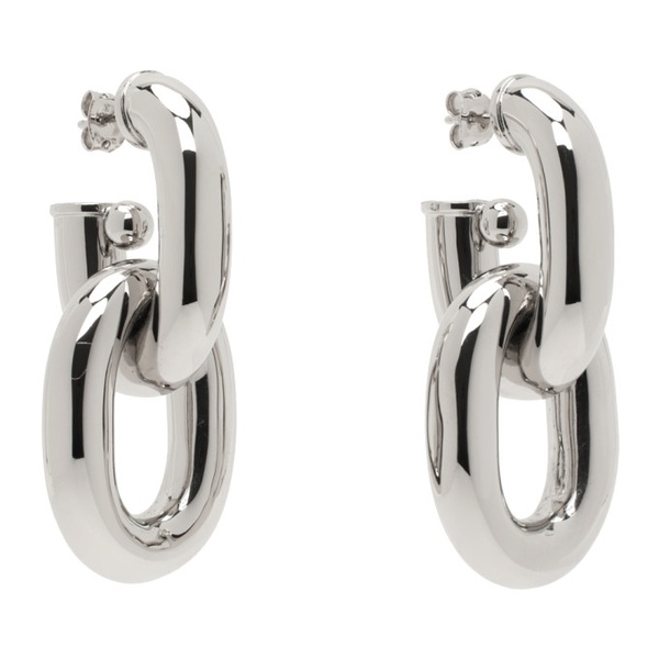  Rabanne Silver XL Link Double Hoop Earrings 241605F022000