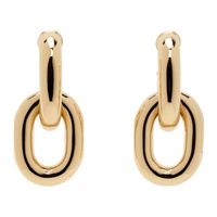 Rabanne Gold XL Link Double Hoop Earrings 241605F022001