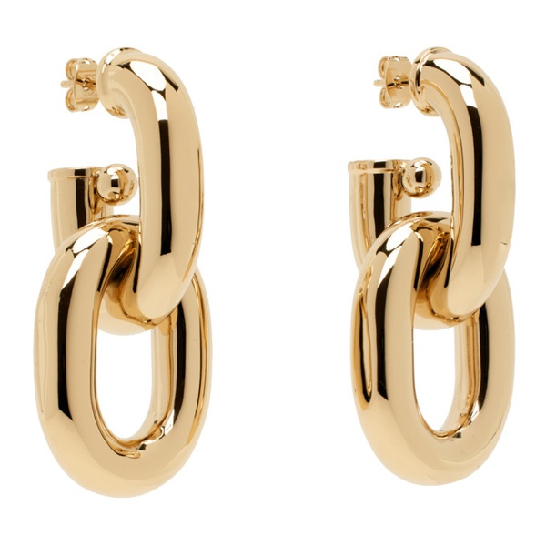  Rabanne Gold XL Link Double Hoop Earrings 241605F022001