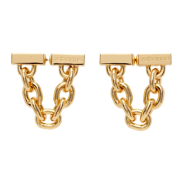  Rabanne Gold Chain-Link Earrings 241605F022005