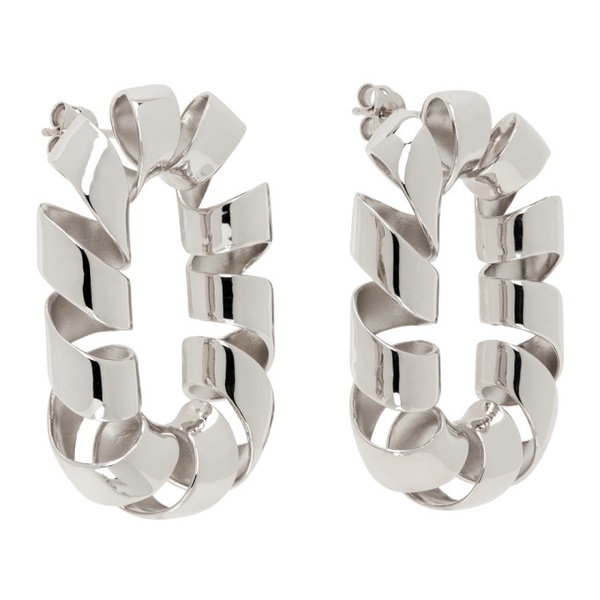  Rabanne Silver XL Link Twist Earrings 241605F022012