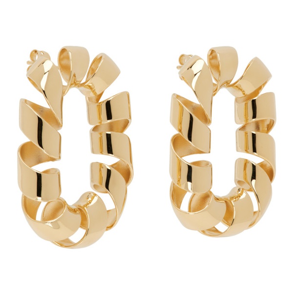  Rabanne Gold XL Link Twist Earrings 241605F022013
