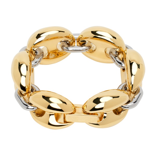  Rabanne Gold & Silver Chunky Eight Bracelet 242605F020002