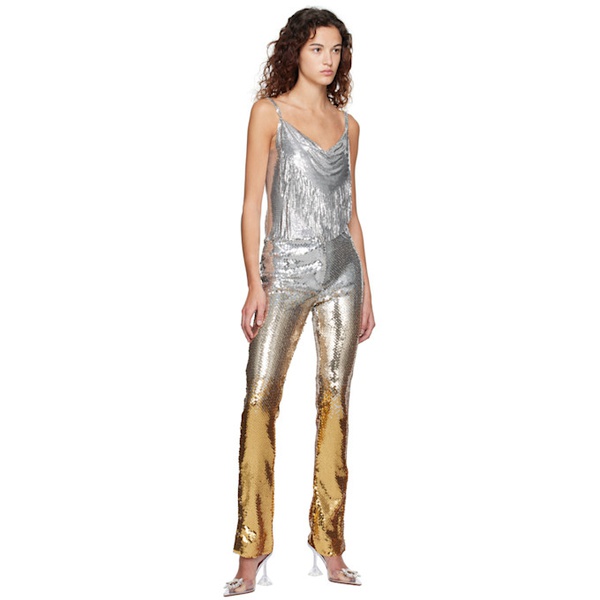  Rabanne Silver & Gold Sequin Trousers 231605F087000