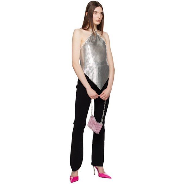  Rabanne Black Crystal-Cut Trousers 231605F087002