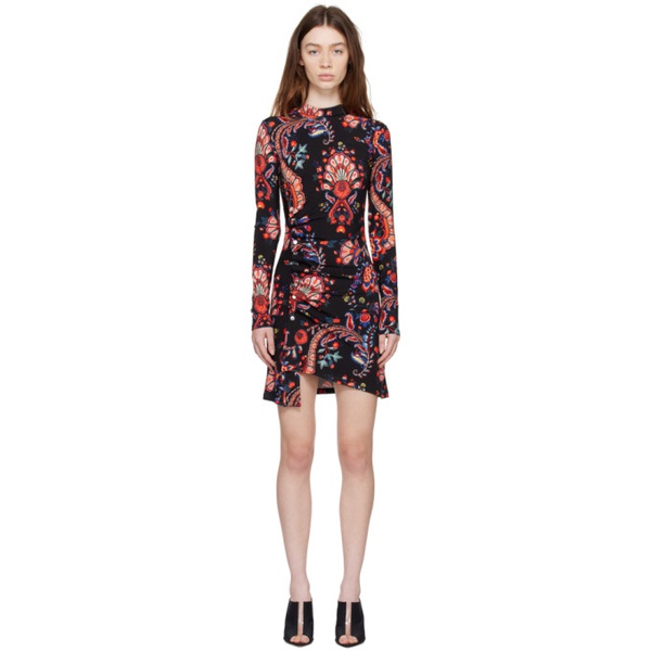  Rabanne Black Printed Minidress 222605F052012