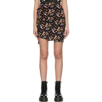 Rabanne SSENSE Exclusive Black & Multicolor Capsule Pressions Ruched Mini Skirt 221605F090000