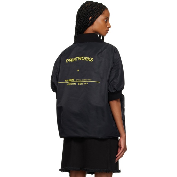  라프시몬스 Raf Simons Black Back Print Bomber Jacket 231287F054002