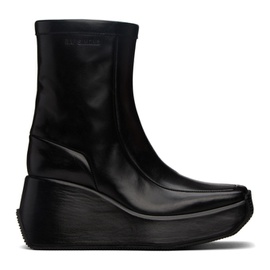 라프시몬스 Raf Simons Black Leather Ankle Boots 222287F113001