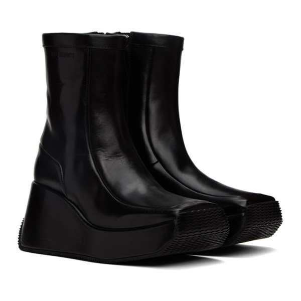  라프시몬스 Raf Simons Black Leather Ankle Boots 222287F113001
