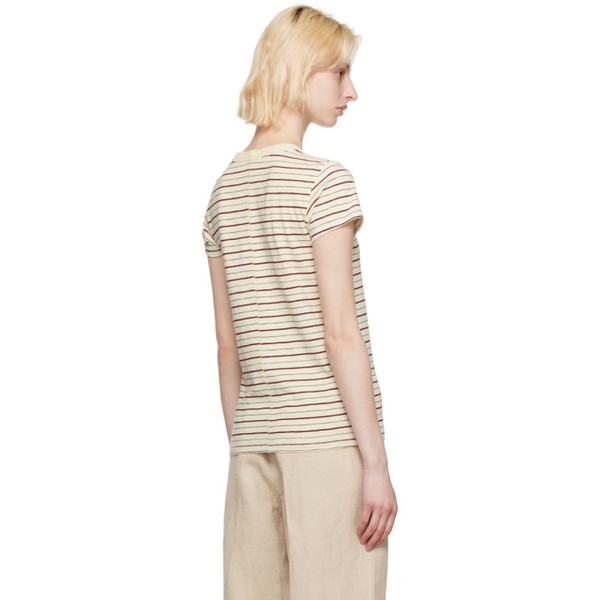 레그앤본 래그 앤 본 Rag & bone 오프화이트 Off-White The Slub Stripe Tee T-Shirt 232055F110004