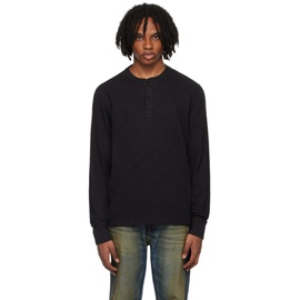 래그 앤 본 Rag & bone Black Classic Flame Henley 242055M211007