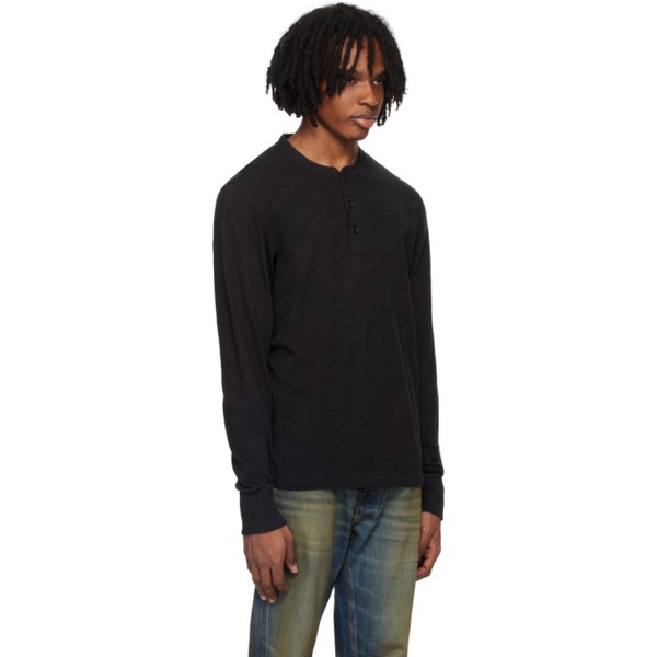 레그앤본 래그 앤 본 Rag & bone Black Classic Flame Henley 242055M211007