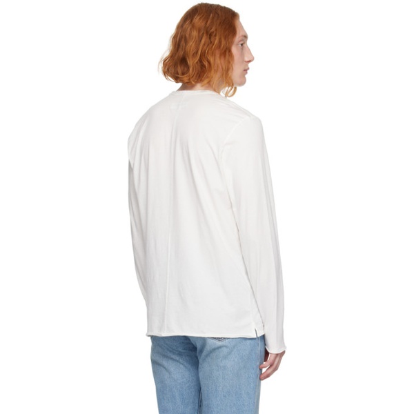레그앤본 래그 앤 본 Rag & bone White Miles Long Sleeve T-Shirt 231055M213007