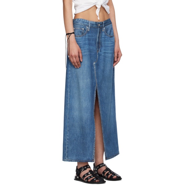 레그앤본 래그 앤 본 Rag & bone Blue Miramar Clara Midi Skirt 242055F092003