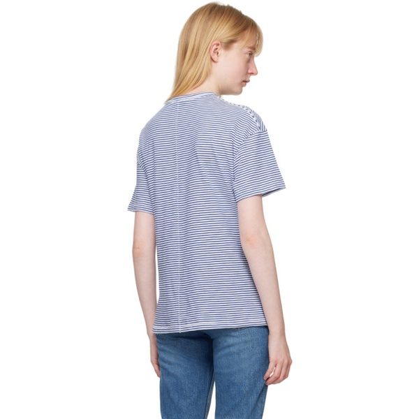 레그앤본 래그 앤 본 Rag & bone Blue & White Striped T-Shirt 242055F110018