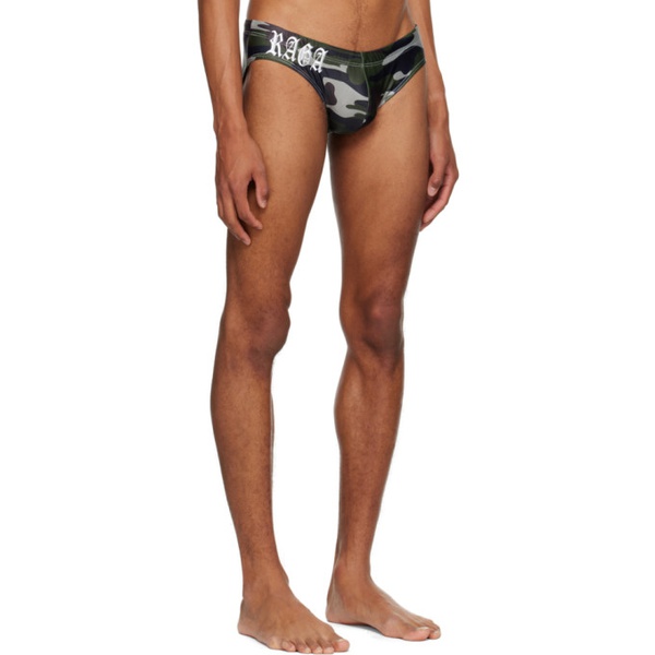  Raga Malak Khaki Camo Swim Briefs 231085M208021