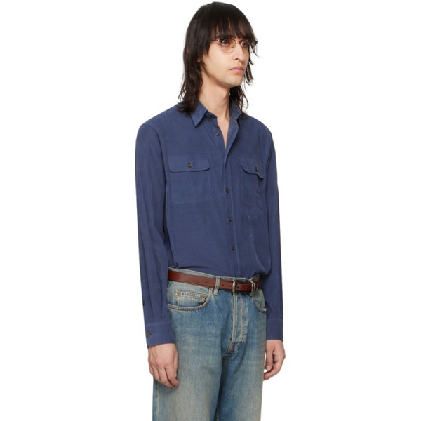  랄프로렌 Ralph Lauren Purple Label Blue Corduroy Shirt 241261M192001
