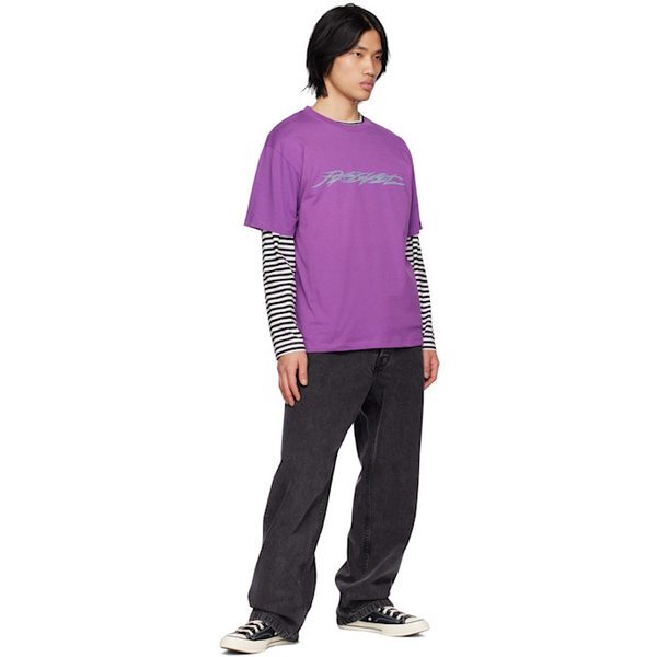  라스벳 Rassvet Purple Printed T-Shirt 231361M213001